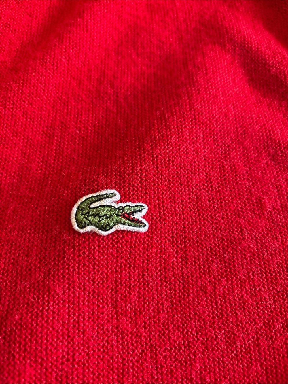 Izod Men’s Bright Red V-Neck Button Cardigan Vintage - Picture 3 of 10